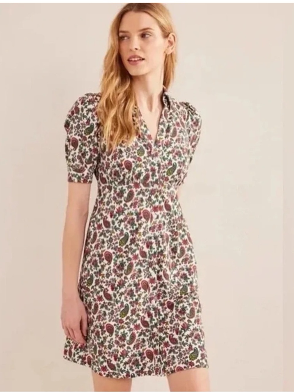 Boden Floral Cotton Midi Dress